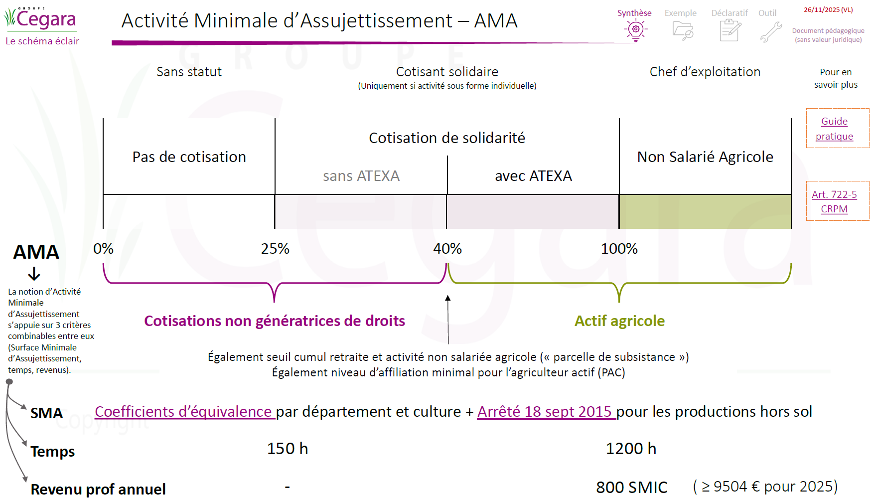 Schéma - Activité Minimale d'assujettissement (AMA)