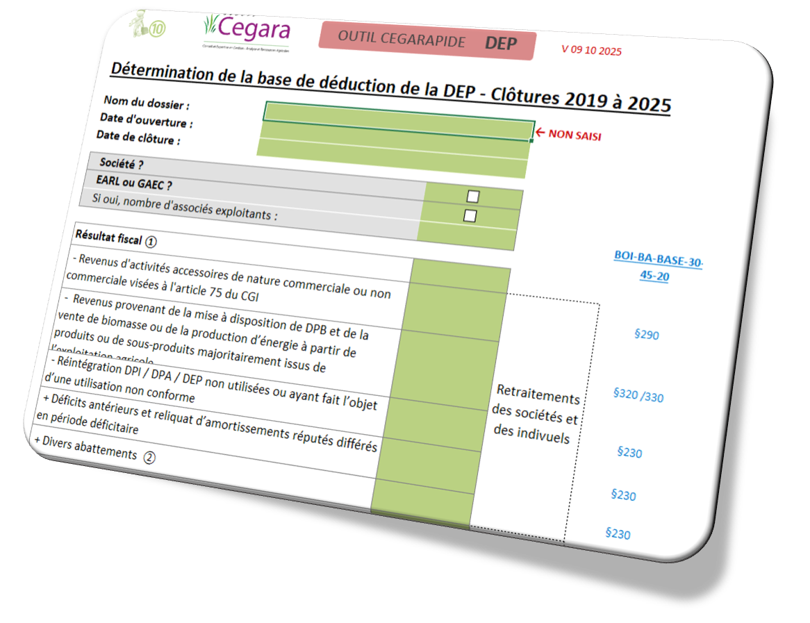 outil-Outil 10 Plafond Déduction pour Epargne de Précaution (DEP)