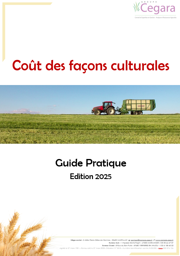 Coût du matériel (façons culturales) 2025